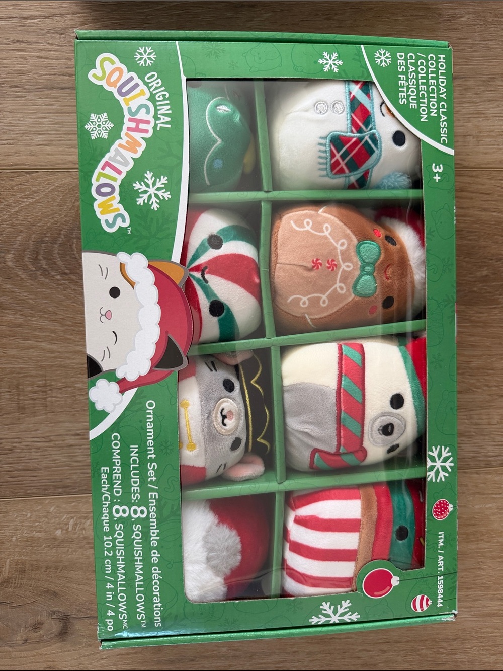 Squishmallows Holiday Ornament Set - Green, Red, White, Brown